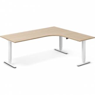 H&aelig;ve-s&aelig;nkebord DNA, Eg 2000x1800mm H&oslash;jre 3-ben/Hvid