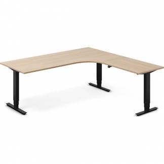 H&aelig;ve-s&aelig;nkebord DNA, Eg 2000x2000mm H&oslash;jre 3-ben/Sort