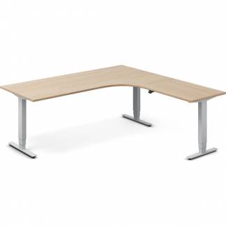 H&aelig;ve-s&aelig;nkebord DNA, Eg 2000x2000mm H&oslash;jre 3-ben/Alugr&aring;