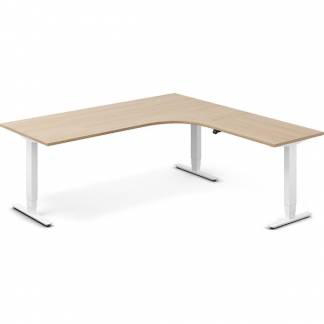 H&aelig;ve-s&aelig;nkebord DNA, Eg 2000x2000mm H&oslash;jre 3-ben/Hvid