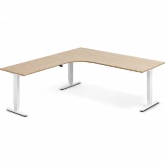 H&aelig;ve-s&aelig;nkebord DNA, Eg 2000x2200mm Venstre 3-ben/Hvid