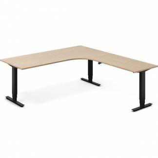 H&aelig;ve-s&aelig;nkebord DNA, Eg 2000x2200mm H&oslash;jre 3-ben/Sort