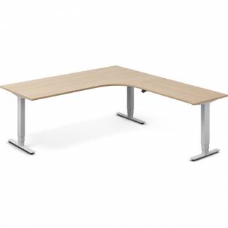 H&aelig;ve-s&aelig;nkebord DNA, Eg 2000x2200mm H&oslash;jre 3-ben/Alugr&aring;