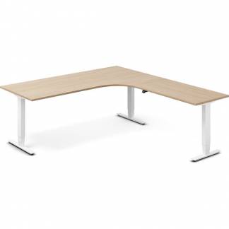 H&aelig;ve-s&aelig;nkebord DNA, Eg 2000x2200mm H&oslash;jre 3-ben/Hvid