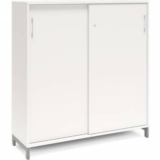 Kontorskab DNA, 1200x1275 mm, Hvid/Alugr&aring;, skyded&oslash;r 3A4