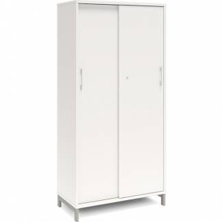 Kontorskab DNA, 800x1660 mm, Hvid/Alugr&aring;, skyded&oslash;r 4A4