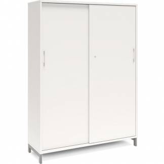 Kontorskab DNA, 1200x1660 mm, Hvid/Alugr&aring;, skyded&oslash;r 4A4