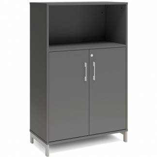 Kontorskab DNA, 800x1275 mm, Antracit/Alugr&aring; 3A4/2A4