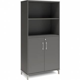 Kontorskab DNA, 800x1660 mm, Antracit/Alugr&aring; 4A4/2A4