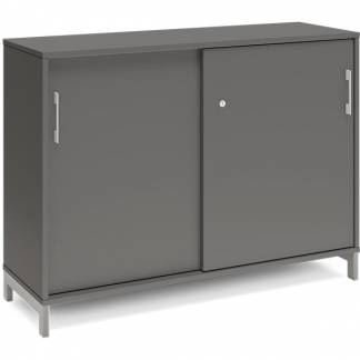 Kontorskab DNA, 1200x890 mm, Antracit/Alugr&aring;, skyded&oslash;r 2A4