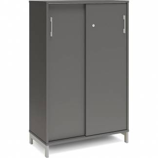 Kontorskab DNA, 800x1275 mm, Antracit/Alugr&aring;, skyded&oslash;r 3A4