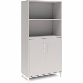 Kontorskab DNA, 800x1660 mm, Lys gr&aring;/Hvid 4A4/2A4