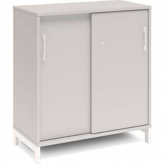 Kontorskab DNA, 800x890 mm, Lys gr&aring;/Hvid, skyded&oslash;r 2A4