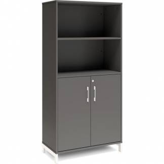 Kontorskab DNA, 800x1660 mm, Antracit/Hvid 4A4/2A4