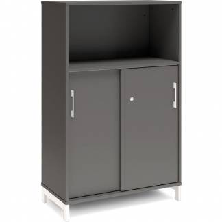 Kontorskab DNA, 800x1275 mm, Antracit/Hvid, skyded&oslash;r 3A4