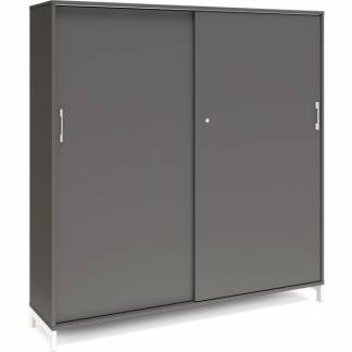 Kontorskab DNA, 1600x1660 mm, Antracit/Hvid, skyded&oslash;r 4A4