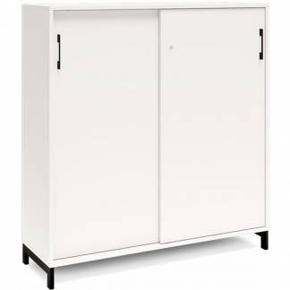 Kontorskab DNA, 1200x1275 mm, Hvid/Sort, skyded&oslash;r 3A4