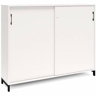 Kontorskab DNA, 1600x1275 mm, Hvid/Sort, skyded&oslash;r 3A4