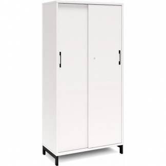 Kontorskab DNA, 800x1660 mm, Hvid/Sort, skyded&oslash;r 4A4