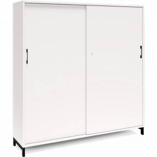 Kontorskab DNA, 1600x1660 mm, Hvid/Sort, skyded&oslash;r 4A4