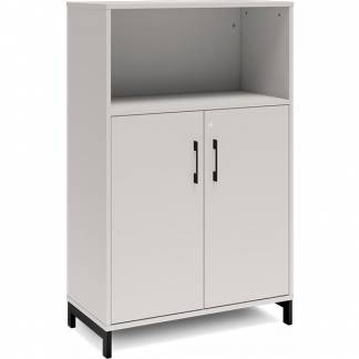 Kontorskab DNA, 800x1275 mm, Lys gr&aring;/Sort 3A4/2A4