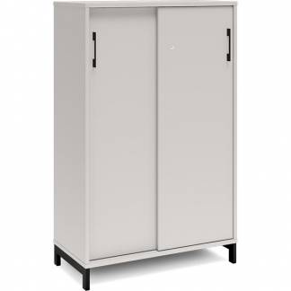 Kontorskab DNA, 800x1275 mm, Lys gr&aring;/Sort, skyded&oslash;r 3A4