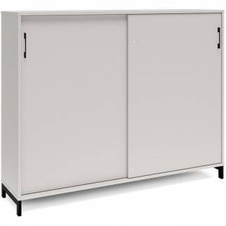 Kontorskab DNA, 1600x1275 mm, Lys gr&aring;/Sort, skyded&oslash;r 3A4