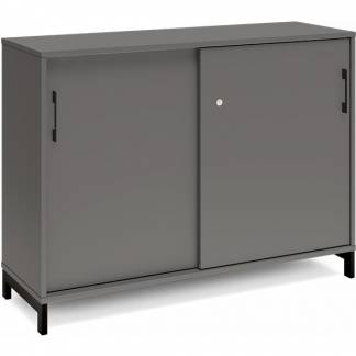 Kontorskab DNA, 1200x890 mm, Antracit/Sort, skyded&oslash;r 2A4