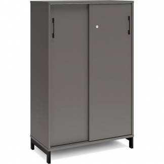 Kontorskab DNA, 800x1275 mm, Antracit/Sort, skyded&oslash;r 3A4