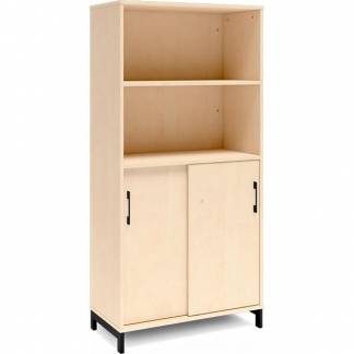 Kontorskab DNA, 800x1660 mm, Birk/Sort 4A4