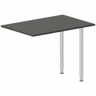 Skrivebord, tilbyg DNA Antracit 1000x600 mm I-ben Alugr&aring;