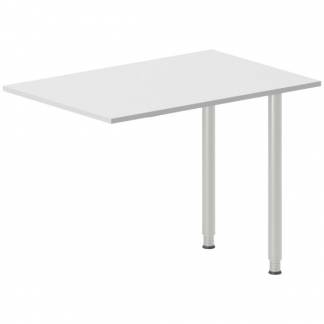 Skrivebord, tilbyg DNA Lys gr&aring; 1000x600 mm I-ben Alugr&aring;