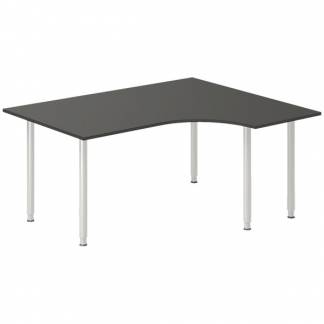 Skrivebord DNA, Antracit 1600x1200 mm H&oslash;jre I-ben/Alugr&aring;