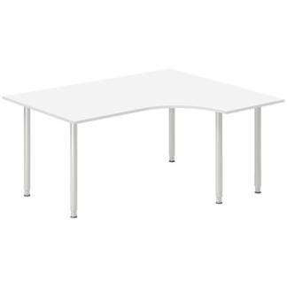 Skrivebord DNA, Hvid 1600x1200mm H&oslash;jre I-ben/Alugr&aring;