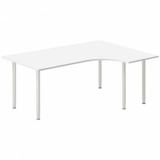 Skrivebord DNA, Hvid 1800x1200mm H&oslash;jre I-ben/Alugr&aring;