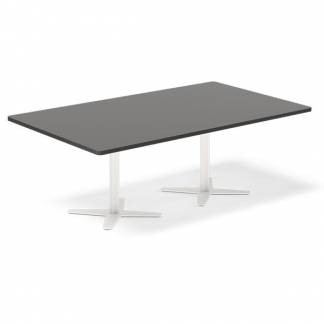 Konferencebord DNA, Antracit 2000x1200 mm rektangulært, Hvid understel