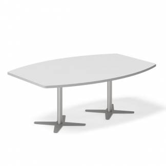 Konferencebord DNA, Lysgr&aring; 2000x1200 mm b&aring;dformet, Alugr&aring; understel