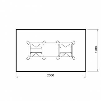 Konferencebord DNA, Lysgr&aring; 2000x1200 mm rektangul&aelig;rt, Hvid understel