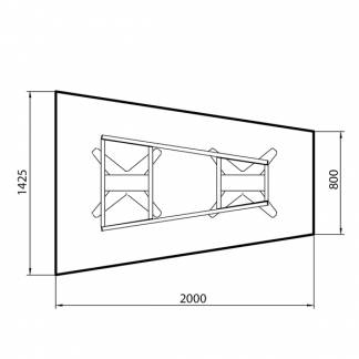 Konferencebord DNA, Lysgr&aring; 2000x1425 mm trapezformet, Sort understel
