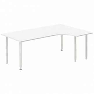 Skrivebord DNA, Hvid 2000x1200mm H&oslash;jre I-ben/Alugr&aring;