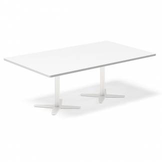 Konferencebord DNA, Hvid 2000x1200 mm rektangul&aelig;rt, Hvid understel