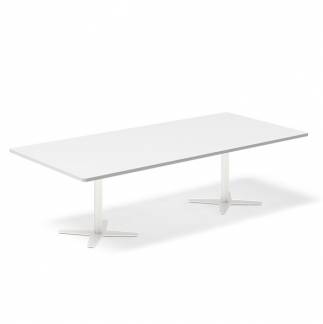 Konferencebord DNA, Hvid 2600x1200 mm rektangulært, Hvid understel