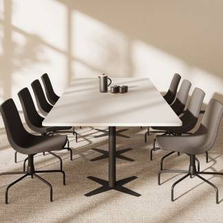 Konferencebord DNA, Lysgr&aring; 3200x1200 mm rektangul&aelig;rt, Sort understel