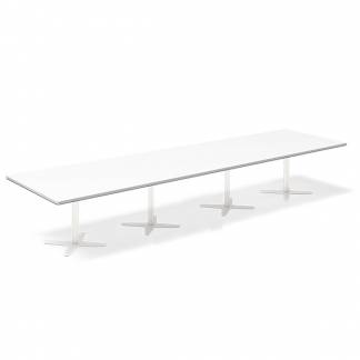 Konferencebord DNA, Hvid 4400x1200 mm rektangul&aelig;rt, Hvid understel