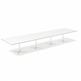 Konferencebord DNA, Hvid 5000x1200 mm rektangul&aelig;rt, Hvid understel