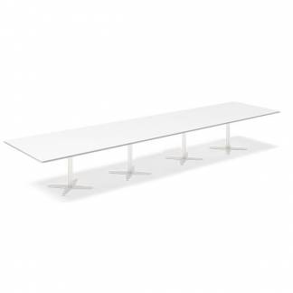 Konferencebord DNA, Hvid 5000x1200 mm rektangul&aelig;rt, Hvid understel