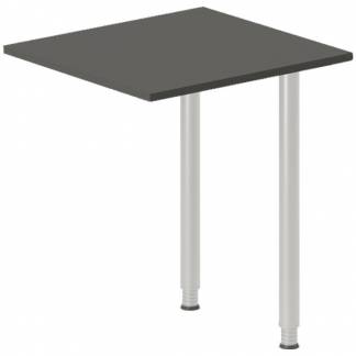 Skrivebord, tilbyg DNA Antracit 600x600 mm I-ben Alugr&aring;