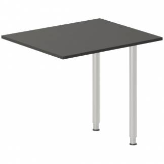 Skrivebord, tilbyg DNA Antracit 800x600 mm I-ben Alugr&aring;