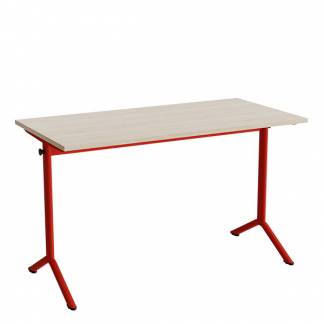 Bord Atlas 1130, 1200x600mm, lydd&aelig;mpende eg h&oslash;jtrykslaminat, r&oslash;dt stel