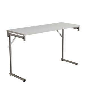 Klapbord Silhuett 1200x450mm,Hvid laminat og krom stel